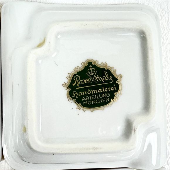 Vintage Porcelain Personal Stacking Ashtrays Rosenthal Floral Gold Details Set/4 - Picture 11 of 13